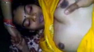 Yellow silk saree maid sex blowjob XXX